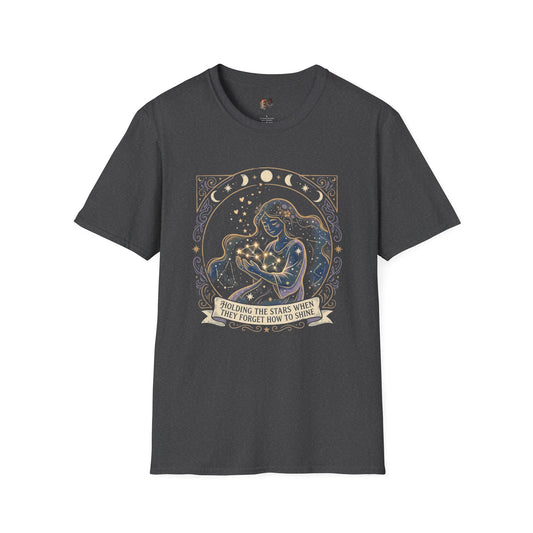 Celestial Embrace Graphic T-Shirt — "Holding the Stars When You Forgot How to Shine" - Estrella & The Stars