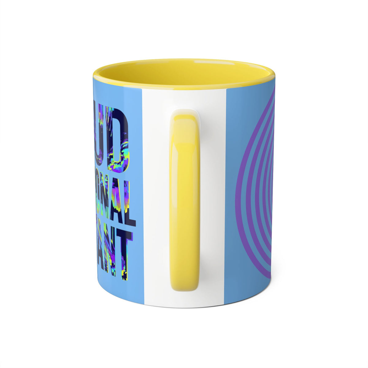 Accent Mug — Psychedelic Spiral 'Prog. Education Assistant' Ceramic Coffee Cup (11 oz) - Estrella & The Stars