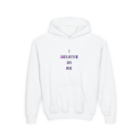 Youth Hoodie — 'I Believe in Me' Colorful Wolf Graphic Kids Sweatshirt - Estrella & The Stars