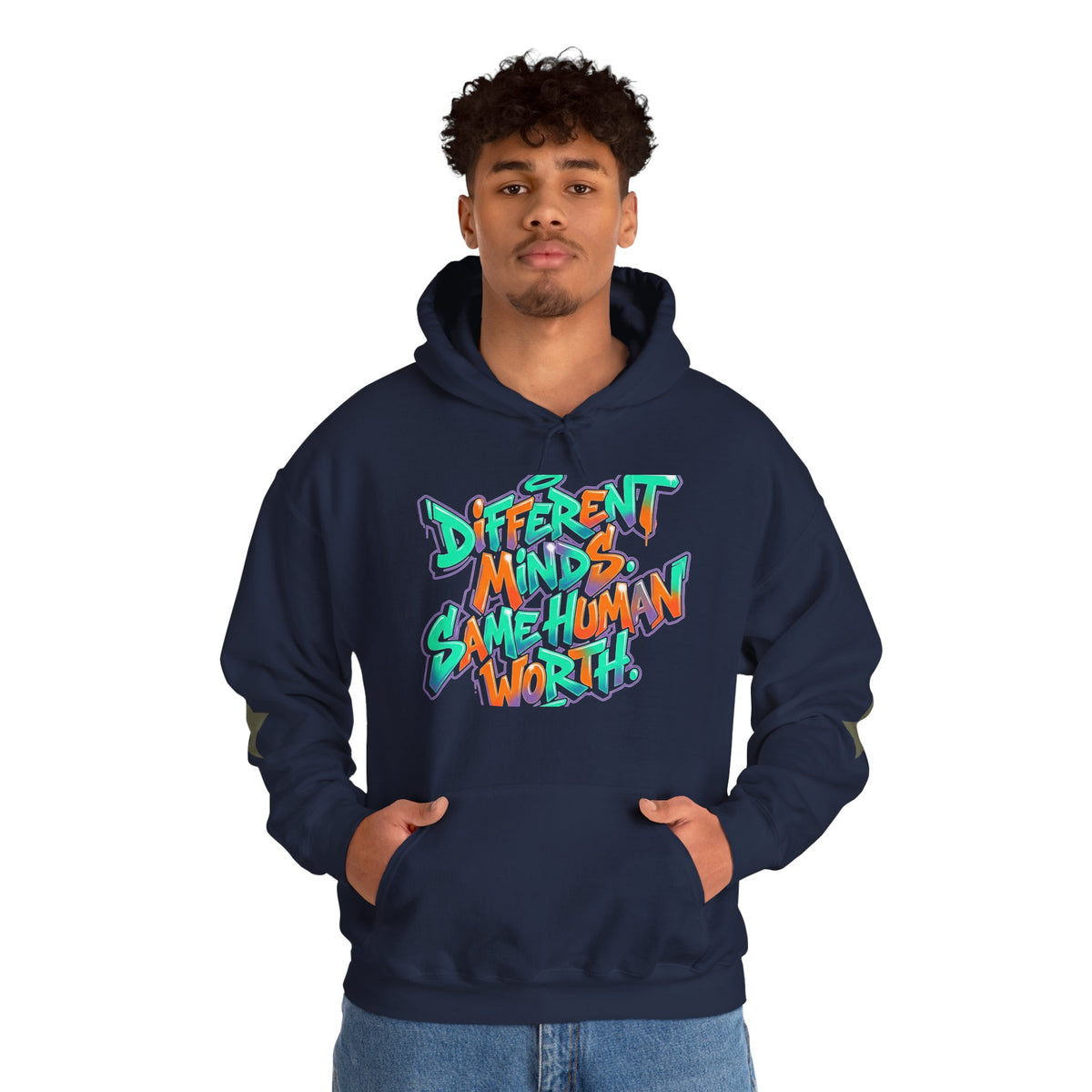 Hoodie — "Different Minds, Same Human Worth" Graffiti Streetwear Hoodie - Estrella & The Stars