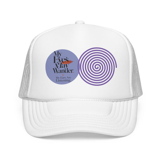 Trucker Hat — “My Eyes May Wander” Retro Spiral Graphic Foam Cap - Estrella & The Stars