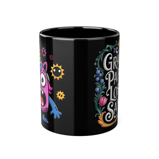 11oz Accent Mug — Cute Pink Unicorn Monster Design (‘Great, Peace, Love, & Sass’) - Estrella & The Stars