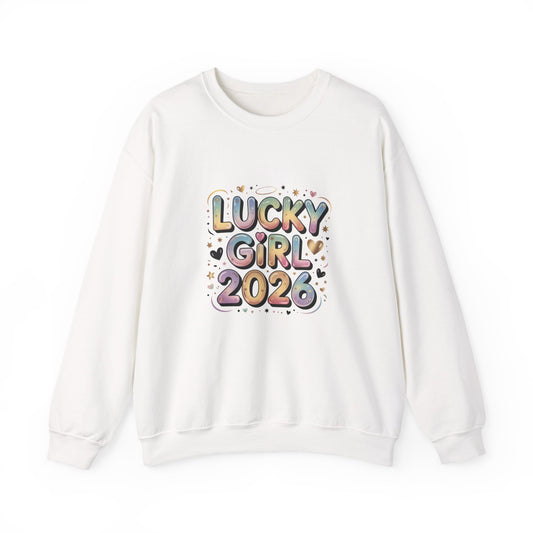 Lucky Girl 2026 Crewneck | manifest luck, 2026 lucky charms - Estrella & The Stars
