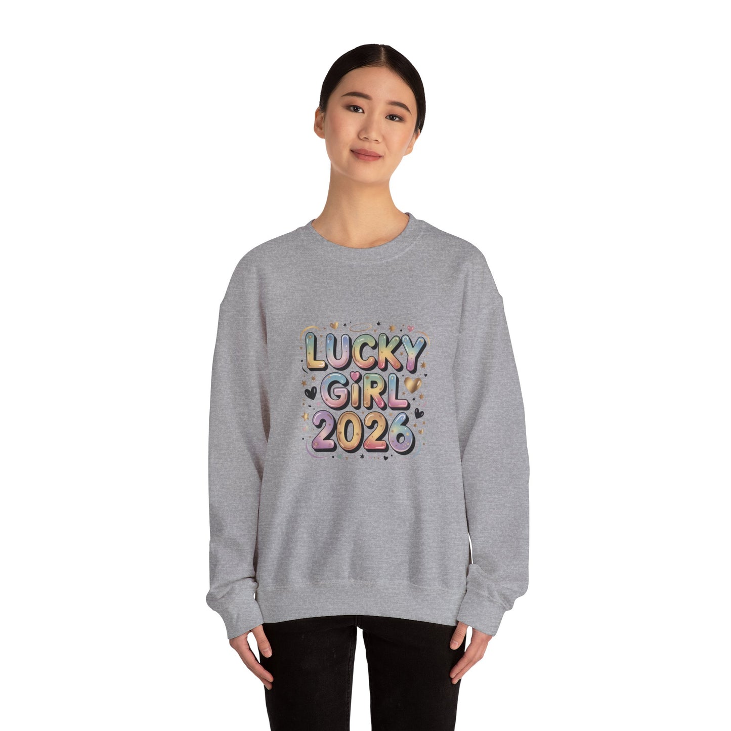 Lucky Girl 2026 Crewneck | manifest luck, 2026 lucky charms - Estrella & The Stars