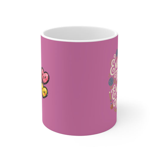 Teacher Gift Smiling Hearts Ceramic Mug – Cute Pink Love Coffee Cup (11oz/15oz/20oz) - Estrella & The Stars