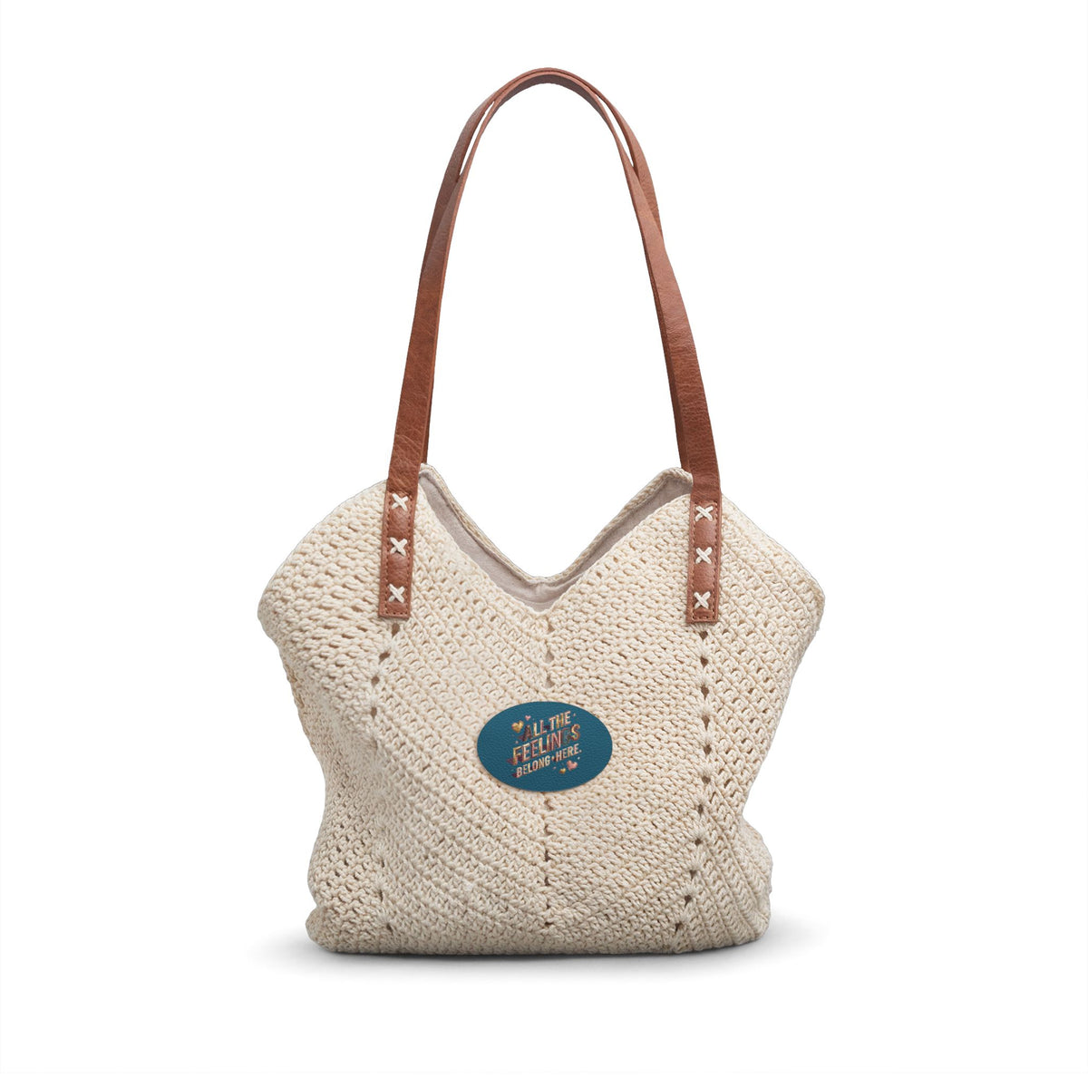 Woven Straw Shoulder Bag – Boho Beach Tote with Leather Handles - Estrella & The Stars