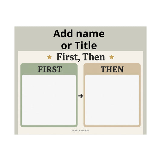Behavior Chart Poster — "First, Then" Personalized Matte Horizontal Poster - Estrella & The Stars