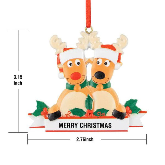 Custom Name Reindeer Family Xmas Ornament Personalized Christmas Decoration Gifts - Estrella & The Stars