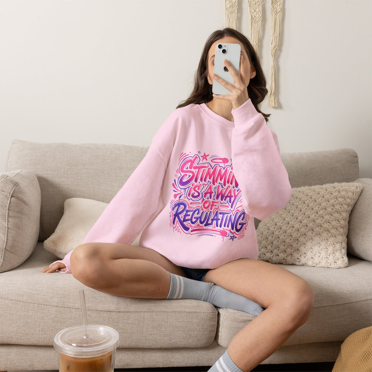 Stimming Is A Way Of Regulating Crewneck Sweatshirt — Neurodivergent Autism Pride Pullover - Estrella & The Stars