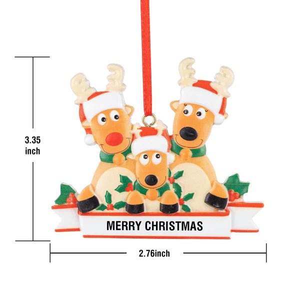 Custom Name Reindeer Family Xmas Ornament Personalized Christmas Decoration Gifts - Estrella & The Stars