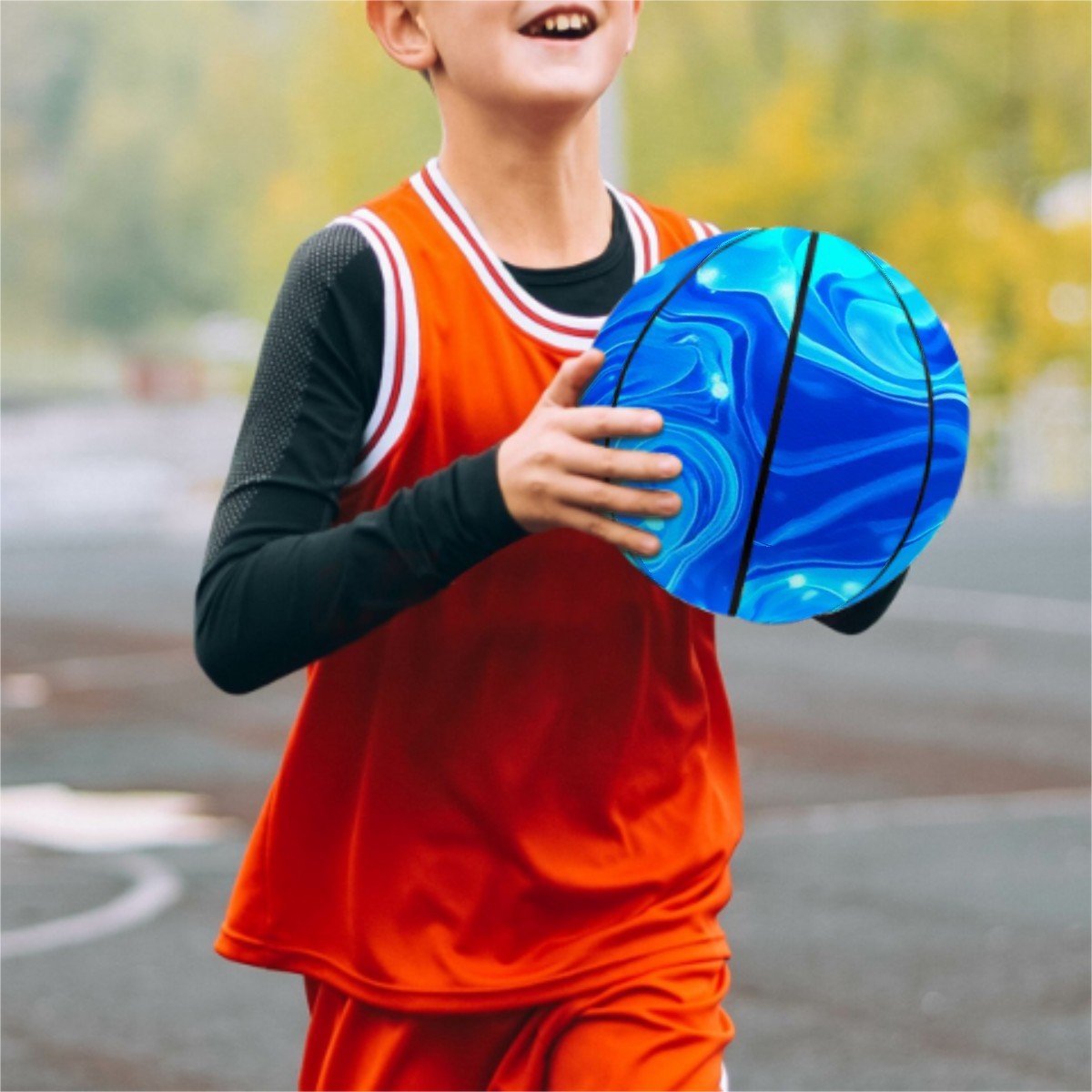 Artsy Blue Basketball – Custom Unique One-of-a-Kind Ball - Estrella & The Stars