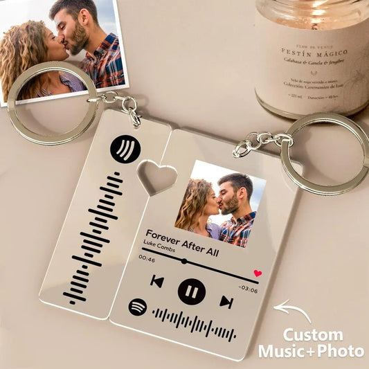 Personalized Scannable Spotify Keychain for Couples, Custom Music Code Gift - Estrella & The Stars