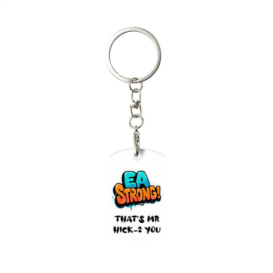 Funky Chicken Educational Assistant Personalized - Rectangular Metal Keychain - Estrella & The Stars