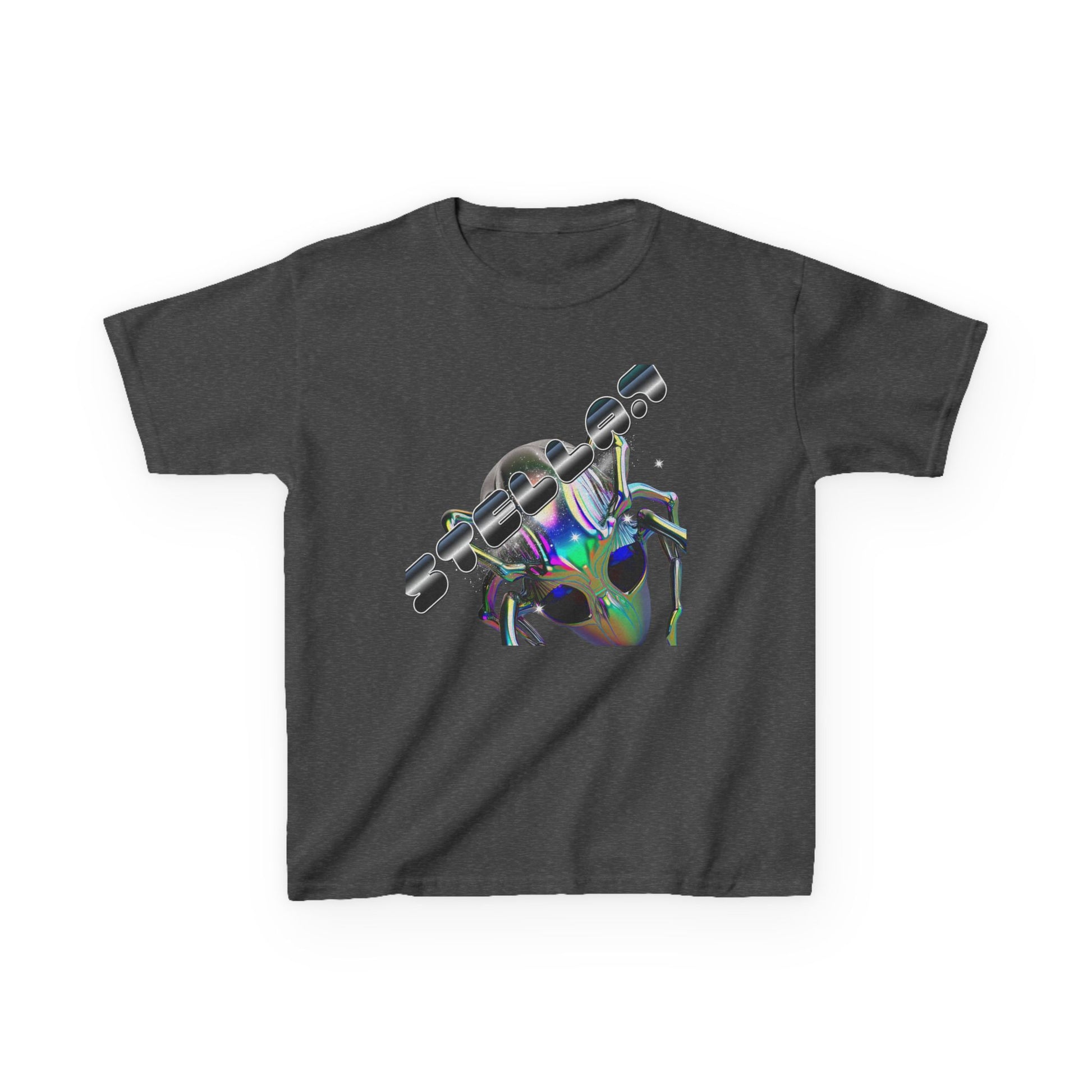 Kids Skateboard Alien T‑Shirt — Holographic Space Helmet Graphic - Estrella & The Stars