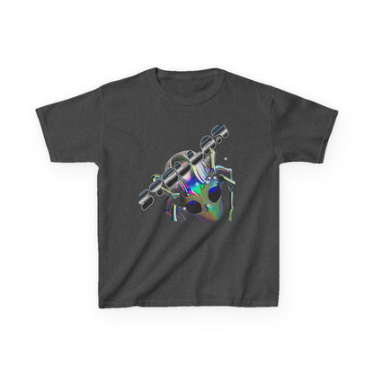 Kids Skateboard Alien T‑Shirt — Holographic Space Helmet Graphic - Estrella & The Stars