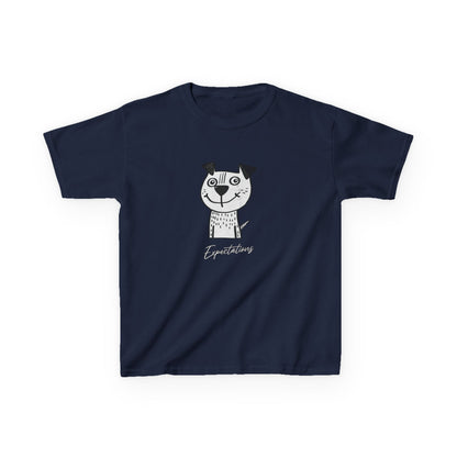 Kids Tee — Cute Cat Drawing with 'Expectations' Script - Estrella & The Stars