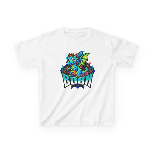 Dragonborn Kids T‑Shirt — Colorful Baby Dragon 'BORN' Graphic Tee for Kids - Estrella & The Stars