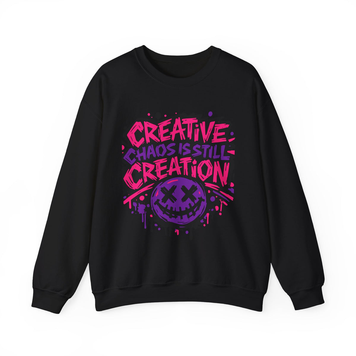 Creative Chaos Crewneck Sweatshirt — "Creative Chaos Is Still Creation" Graphic - Estrella & The Stars