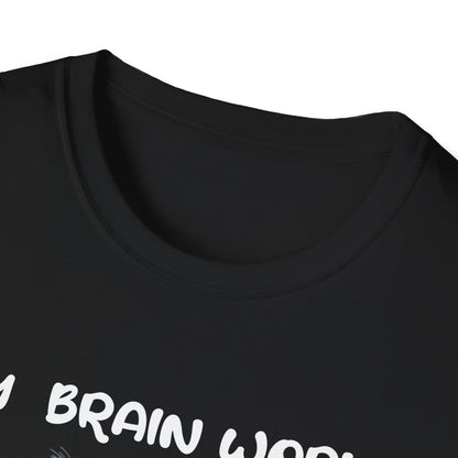 T-Shirt — "My Brain Works" Surreal Blue Creature Graphic Tee - Estrella & The Stars