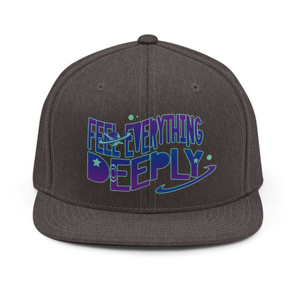 Snapback Hat — "Feel Everything Deeply" Retro Psychedelic Embroidered Cap - Estrella & The Stars
