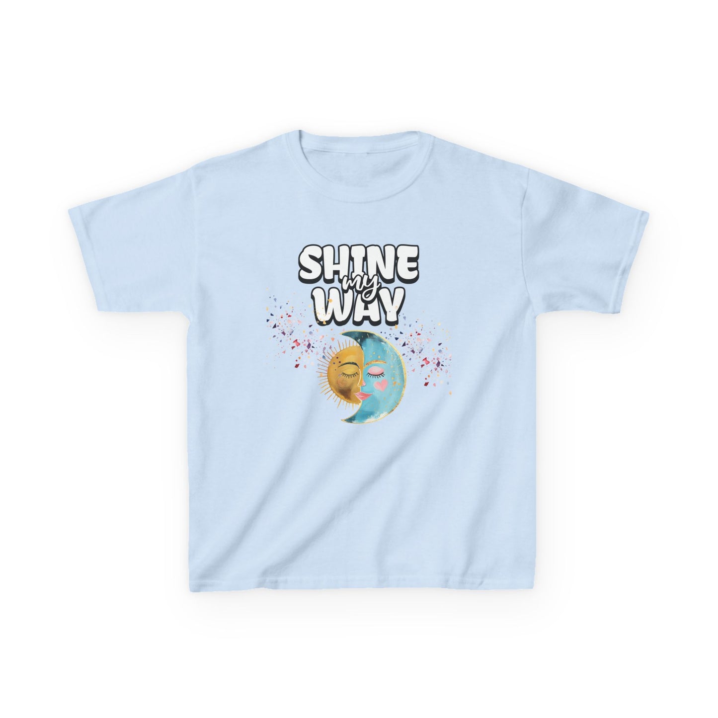 Kids Tee — "Shine Wavy" Moon & Sun Cute Graphic Shirt - Estrella & The Stars