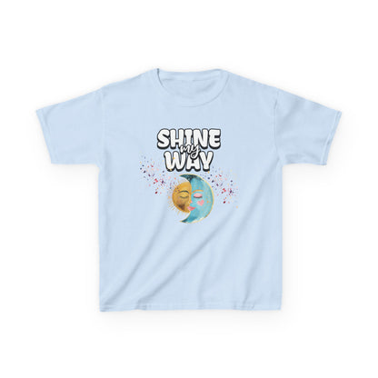 Kids Tee — "Shine Wavy" Moon & Sun Cute Graphic Shirt - Estrella & The Stars