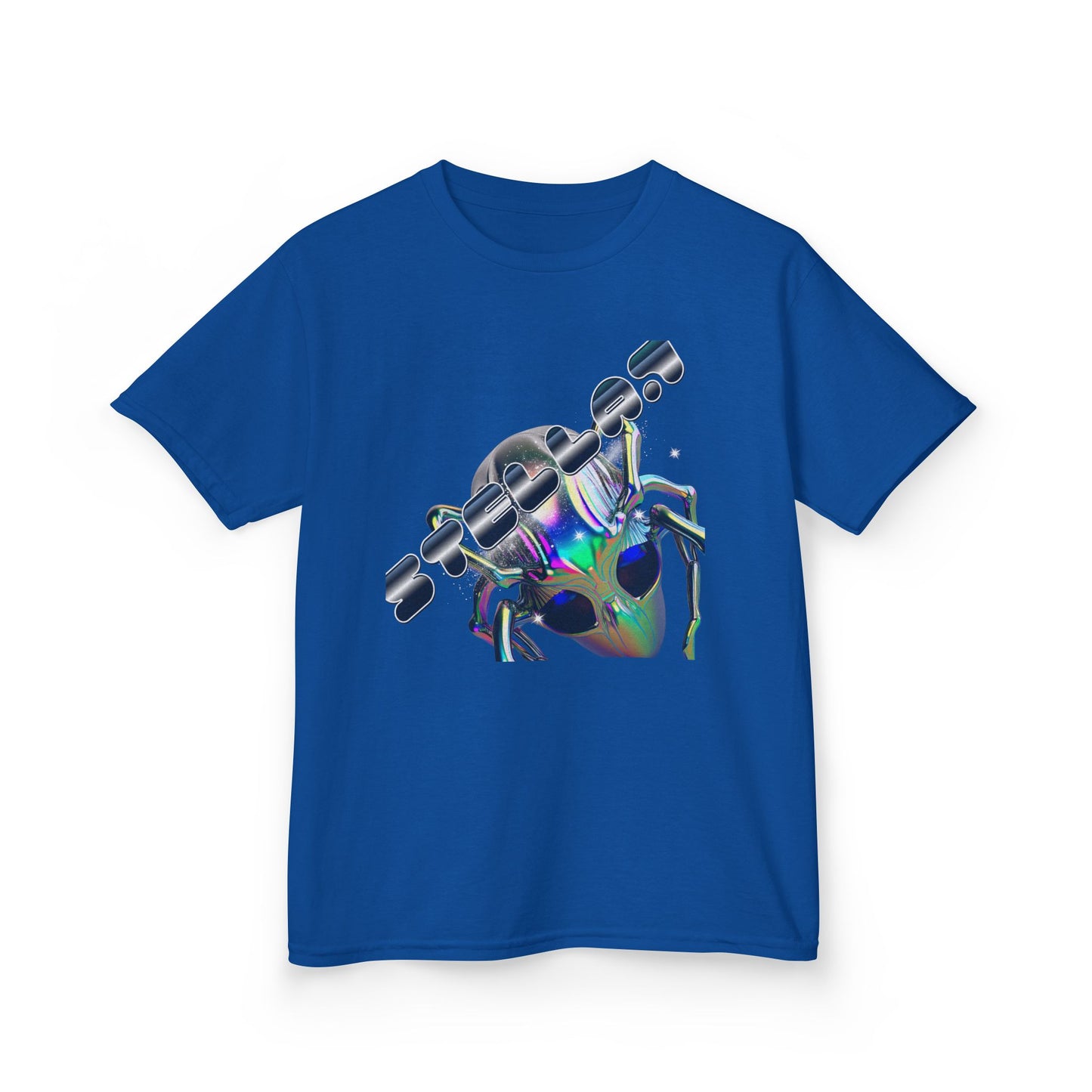 Kids Skateboard Alien T‑Shirt — Holographic Space Helmet Graphic - Estrella & The Stars
