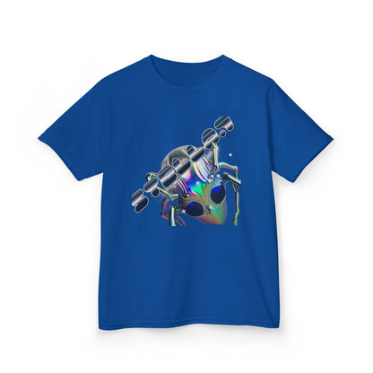 Kids Skateboard Alien T‑Shirt — Holographic Space Helmet Graphic - Estrella & The Stars