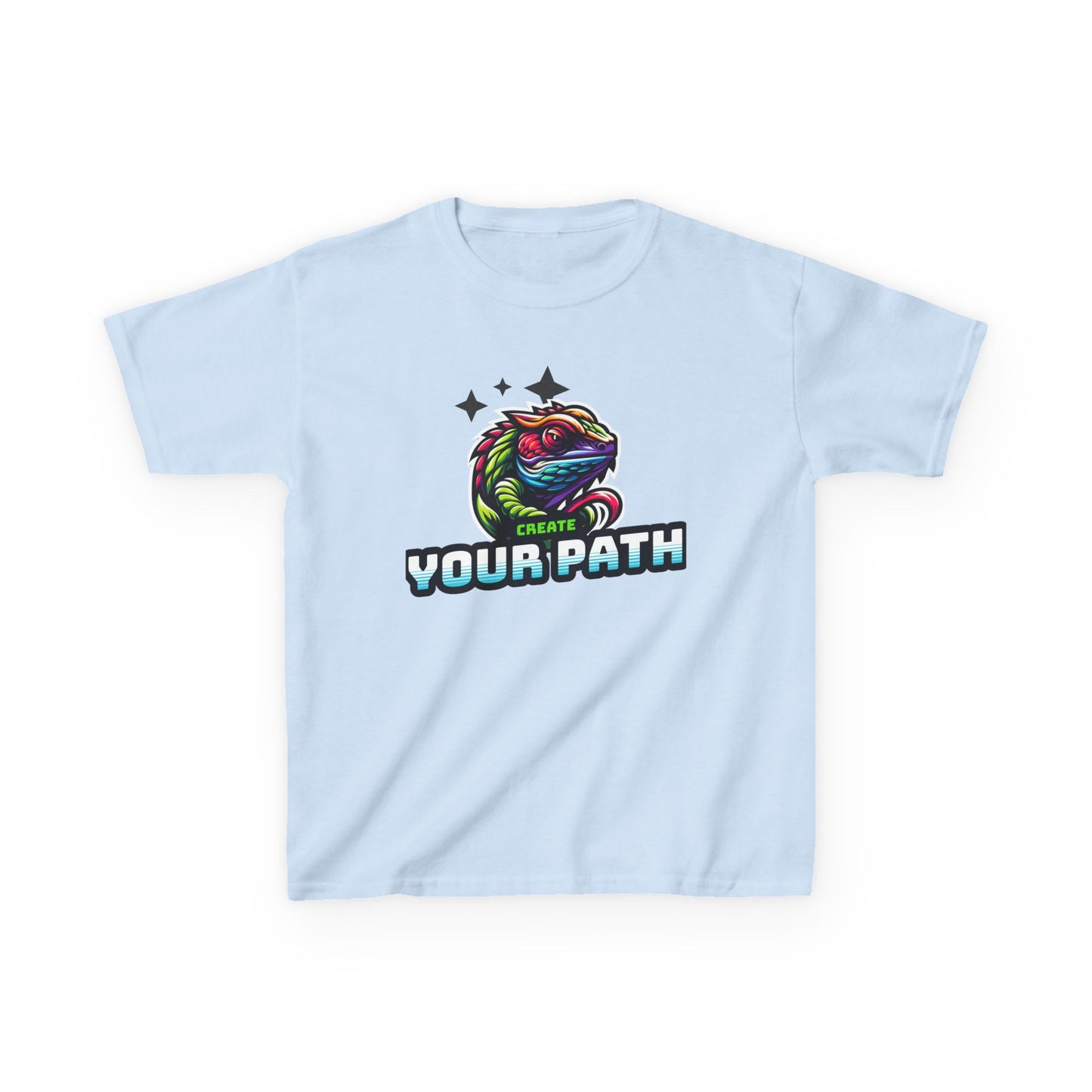 Kids T‑Shirt — Colorful Dragon Illustration "Create Your Path" - Estrella & The Stars