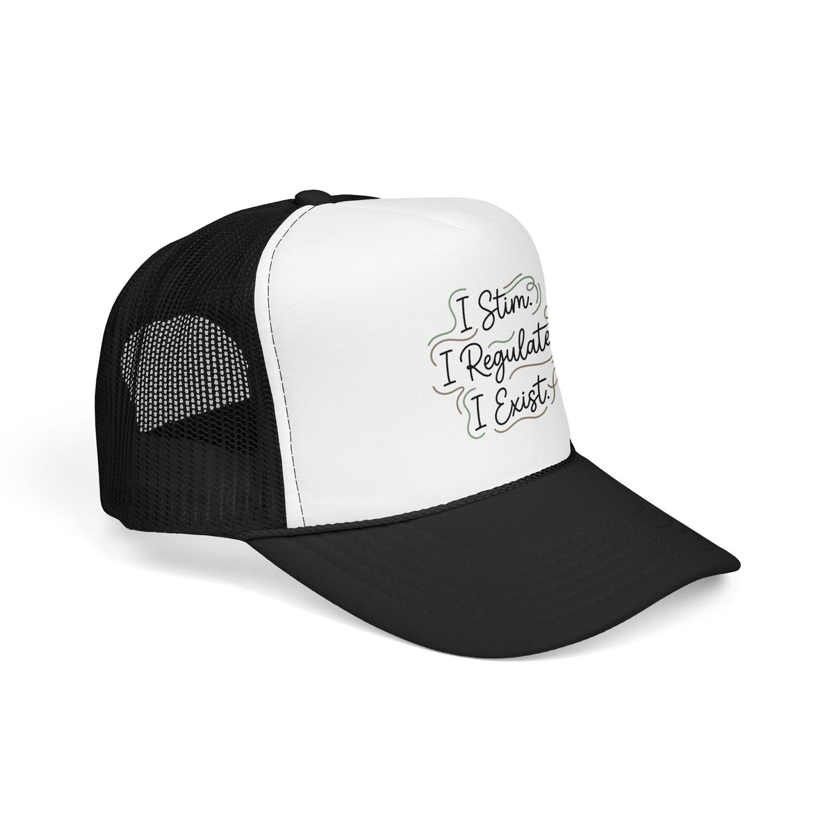 Abstract Ocean Wave Trucker Hat — Nautical Foam Mesh Cap - Estrella & The Stars