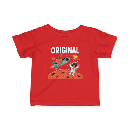 Original Space Adventure Infant Tee — Cute Astronaut & Alien Graphic Baby Shirt - Estrella & The Stars