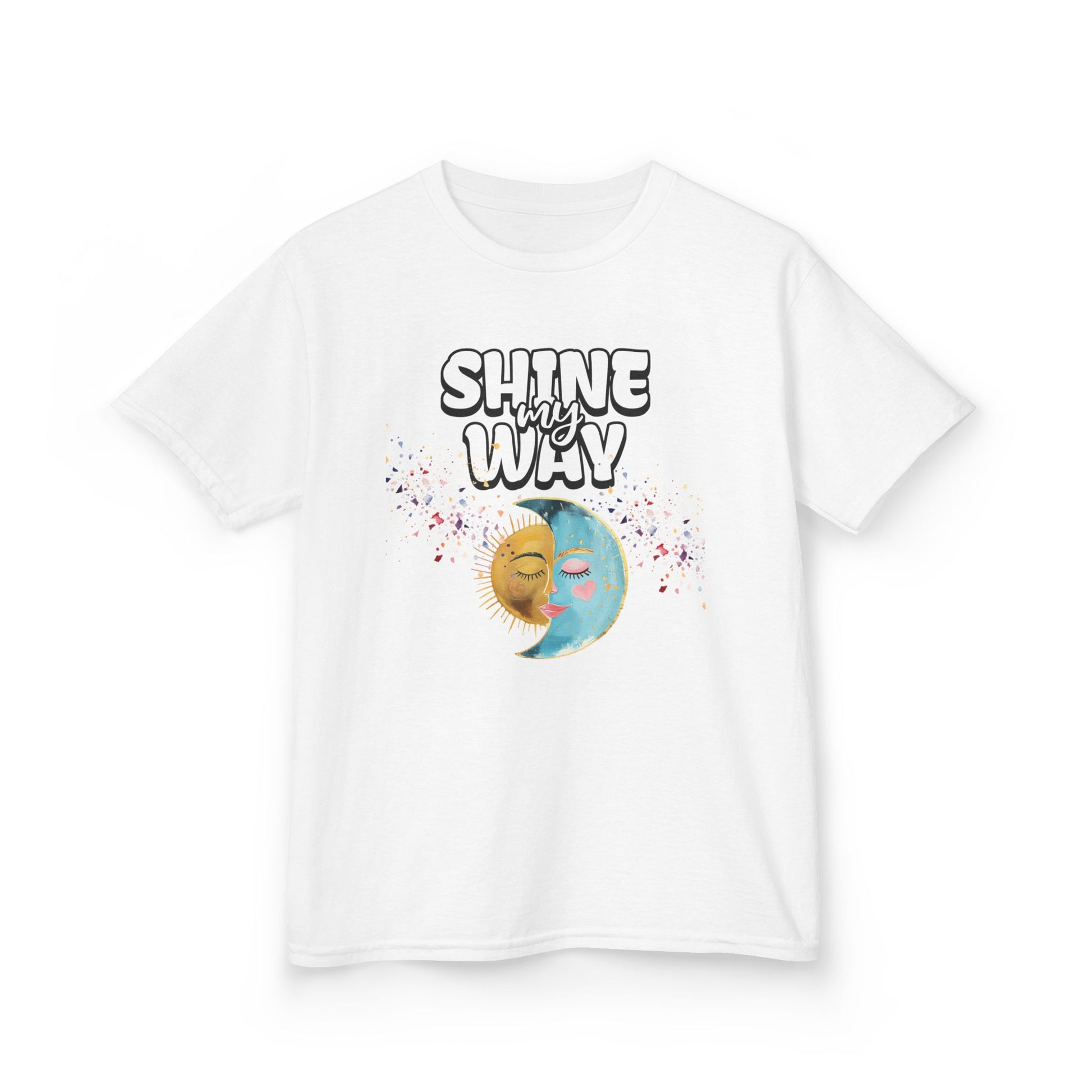 Kids Tee — "Shine Wavy" Moon & Sun Cute Graphic Shirt - Estrella & The Stars