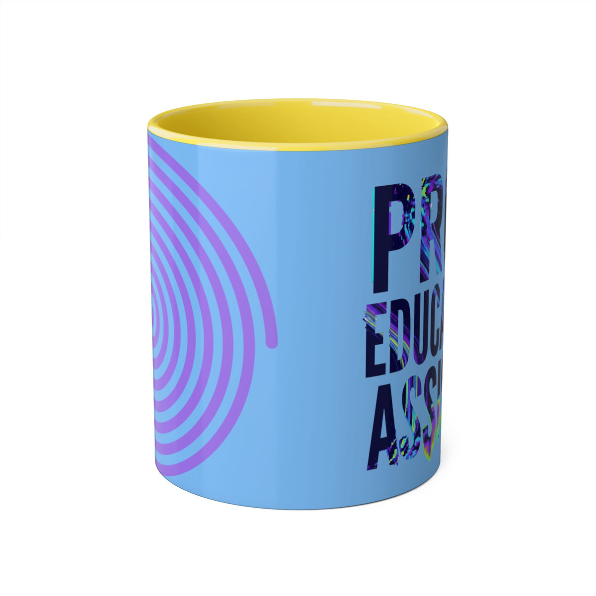 Accent Mug — Psychedelic Spiral 'Prog. Education Assistant' Ceramic Coffee Cup (11 oz) - Estrella & The Stars