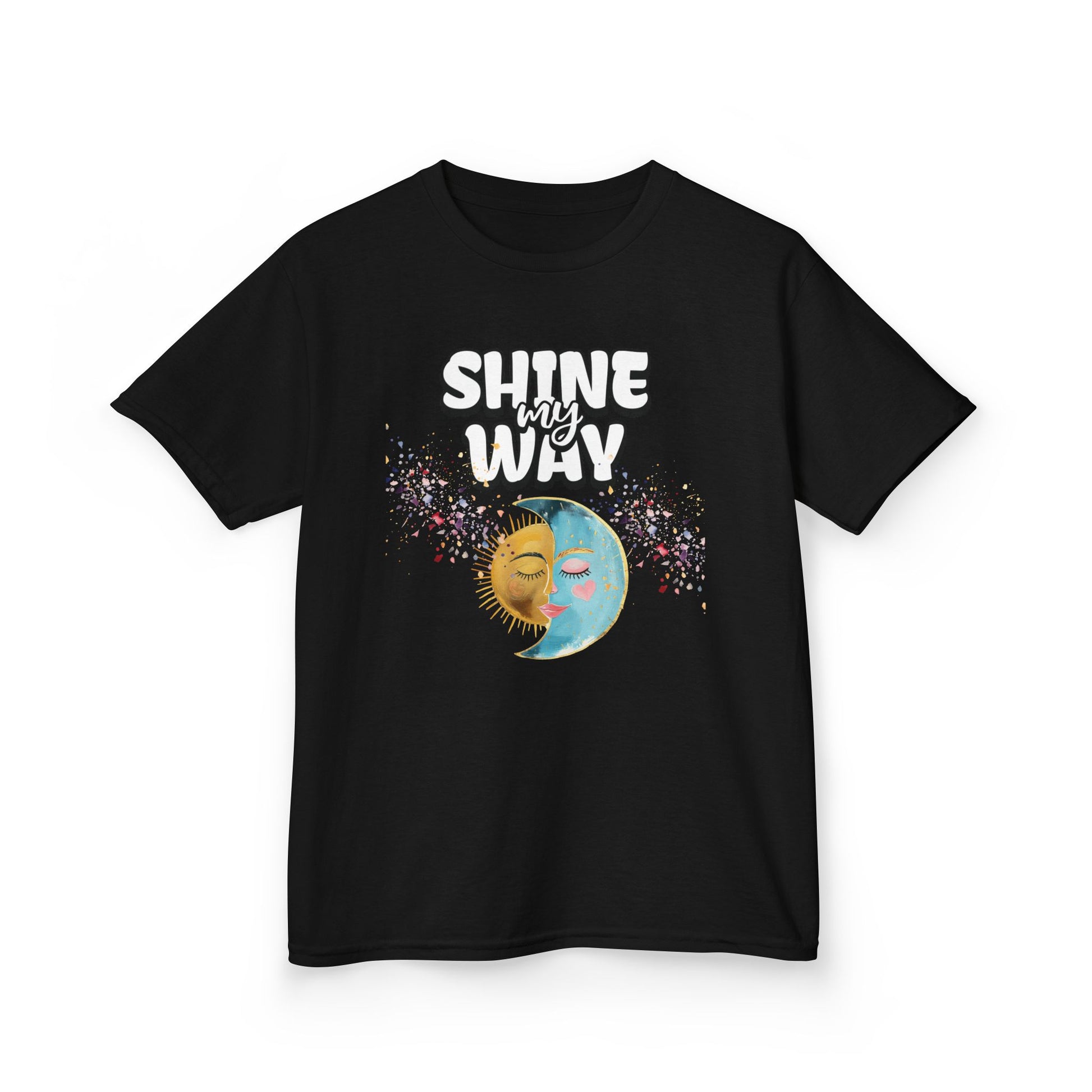 Kids Tee — "Shine Wavy" Moon & Sun Cute Graphic Shirt - Estrella & The Stars