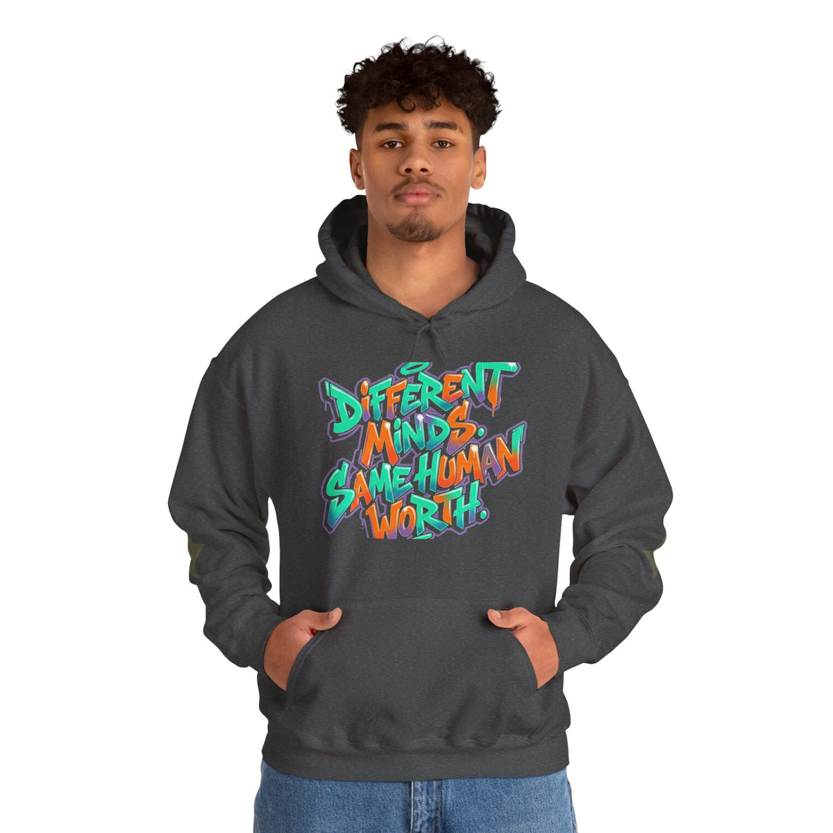 Hoodie — "Different Minds, Same Human Worth" Graffiti Streetwear Hoodie - Estrella & The Stars