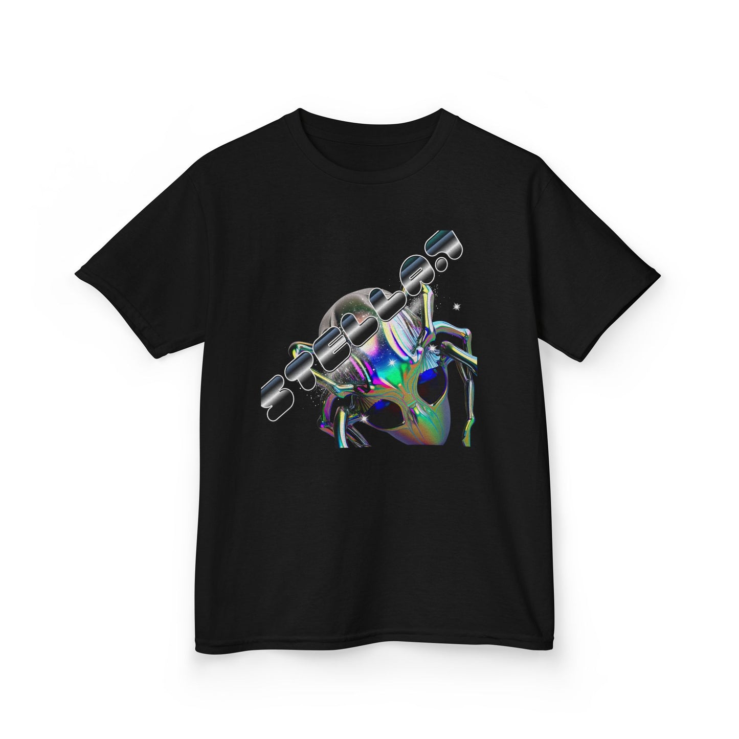 Kids Skateboard Alien T‑Shirt — Holographic Space Helmet Graphic - Estrella & The Stars