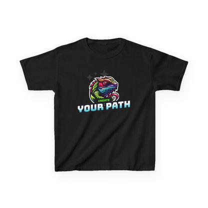 Kids T‑Shirt — Colorful Dragon Illustration "Create Your Path" - Estrella & The Stars