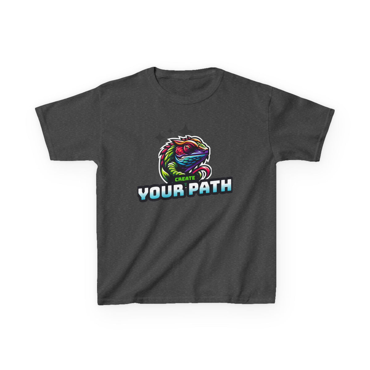 Kids T‑Shirt — Colorful Dragon Illustration "Create Your Path" - Estrella & The Stars