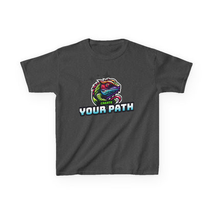 Kids T‑Shirt — Colorful Dragon Illustration "Create Your Path" - Estrella & The Stars