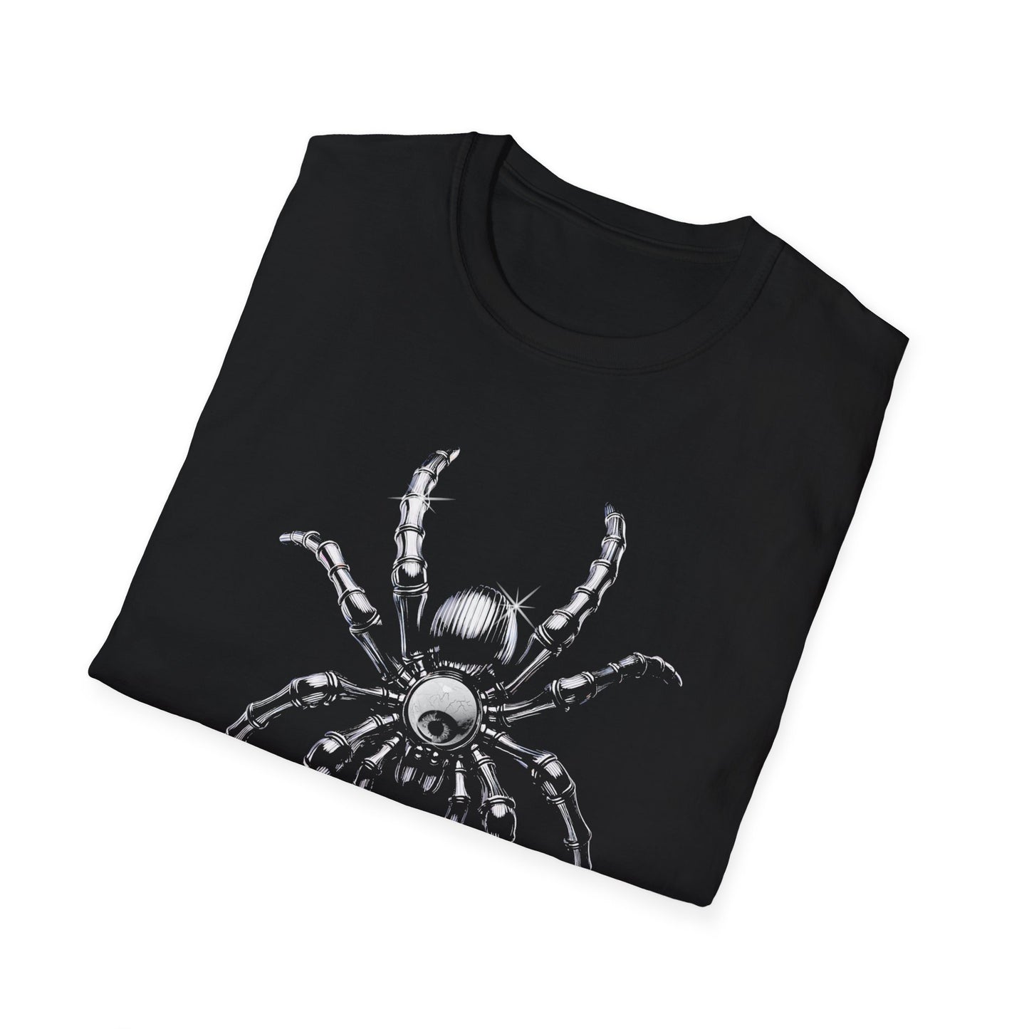 Spider Graphic T-Shirt — Black Skull Spider Illustration Tee - Estrella & The Stars