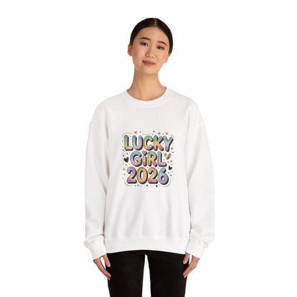 Lucky Girl 2026 Crewneck | manifest luck, 2026 lucky charms - Estrella & The Stars