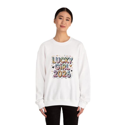 Lucky Girl 2026 Crewneck | manifest luck, 2026 lucky charms - Estrella & The Stars