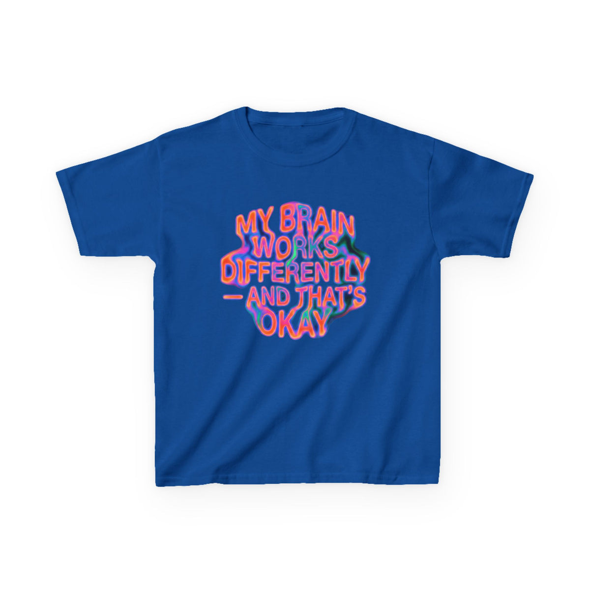 Kids Tee — "My Brain Works Differently and That’s Okay" Positive Neurodiversity Graphic - Estrella & The Stars