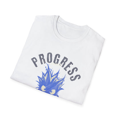 Progress Over Perfection T-Shirt — Motivational Graphic Tee with Spiky Cat Illustration - Estrella & The Stars