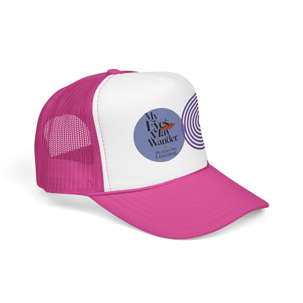 Trucker Hat — “My Eyes May Wander” Retro Spiral Graphic Foam Cap - Estrella & The Stars