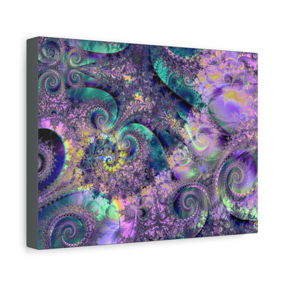 Abstract Purple Green Fractal Art Canvas Print — Swirling Psychedelic Wall Decor - Estrella & The Stars