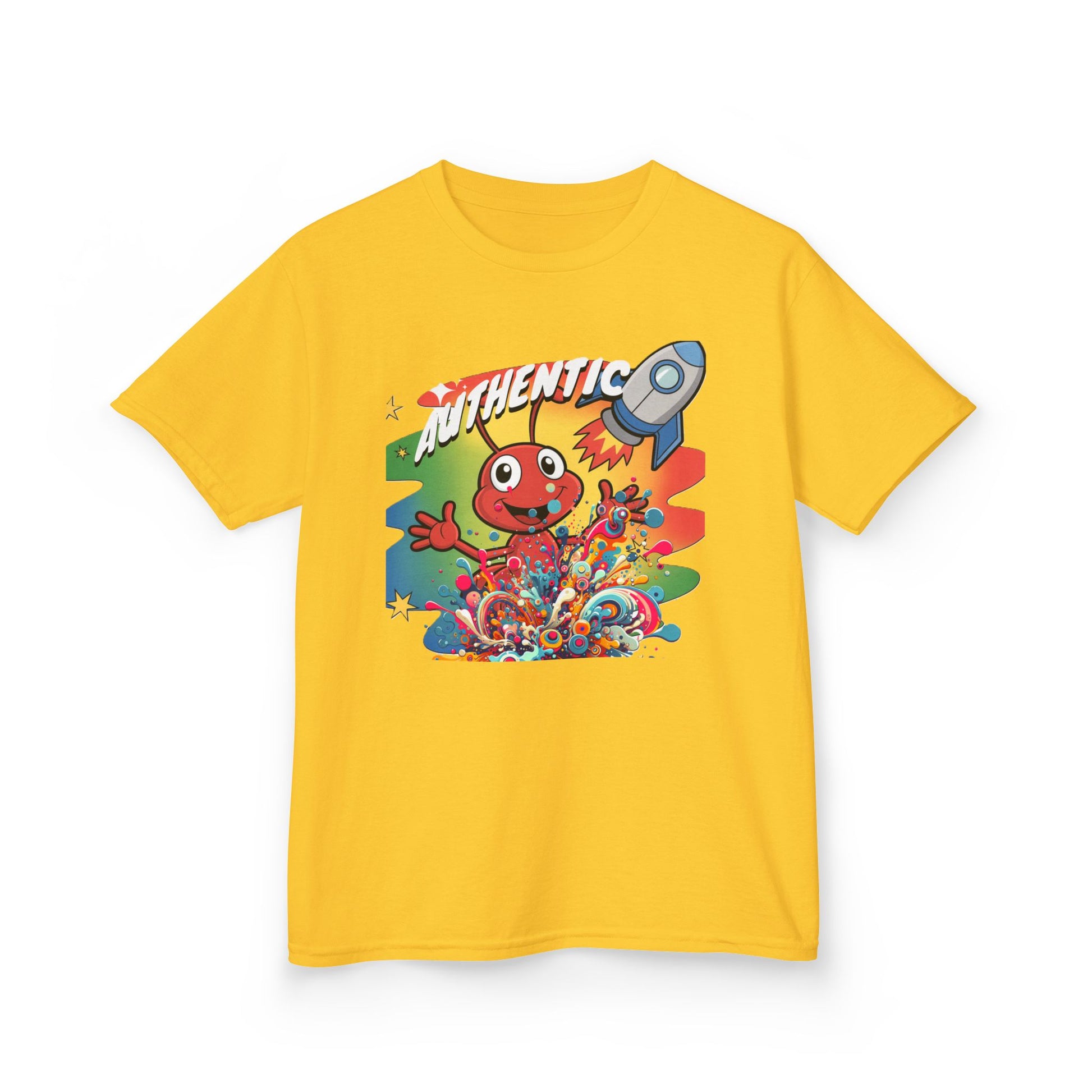 Authentic Rocket Kids T‑Shirt — Colorful Cartoon Space Monster Tee - Estrella & The Stars