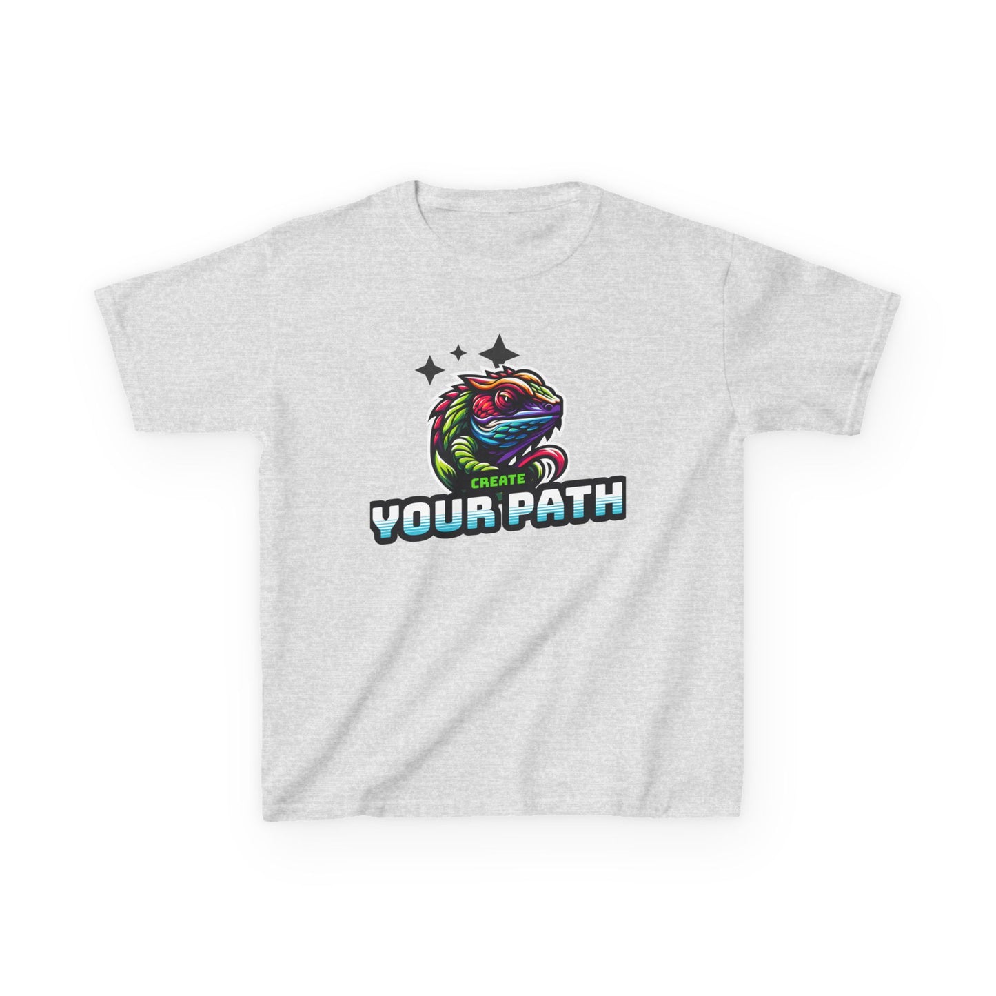 Kids T‑Shirt — Colorful Dragon Illustration "Create Your Path" - Estrella & The Stars