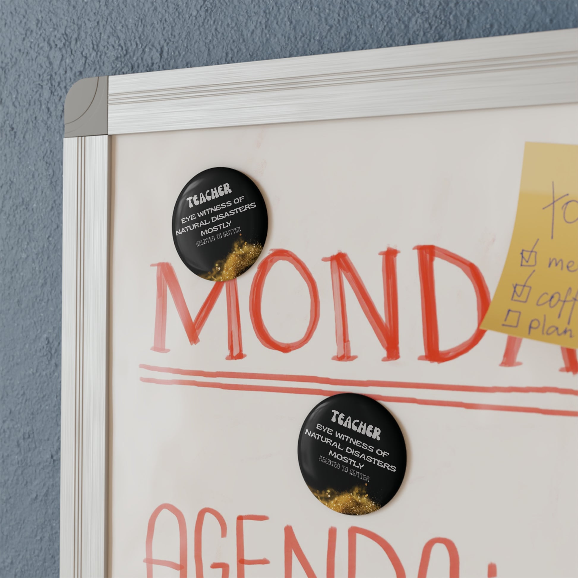 Round Button Magnets, Set of 10 - Strong Refrigerator Magnets - Estrella & The Stars