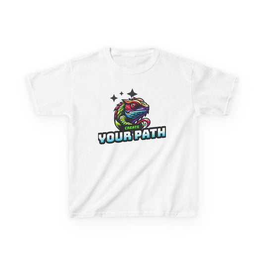 Kids T‑Shirt — Colorful Dragon Illustration "Create Your Path" - Estrella & The Stars